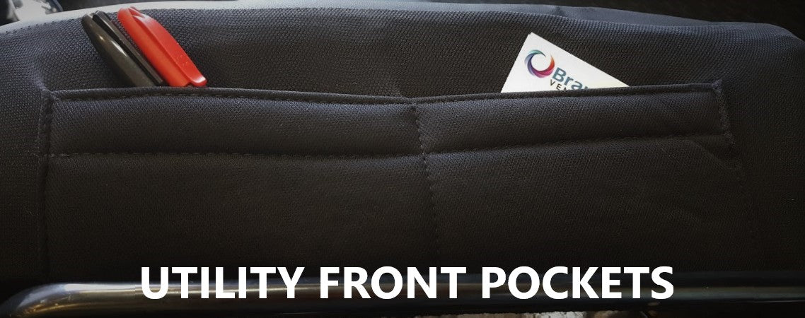 Universal Lavish PU Leather -  Front Seat Covers Size 60/25 | Black/Red Stitching